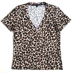 Veronica Beard Leopard Print Short Sleeve Tee